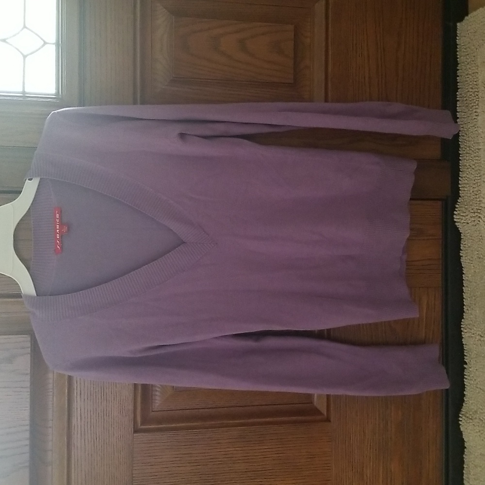 JJ Basics Lavendar V-Neck Sweater